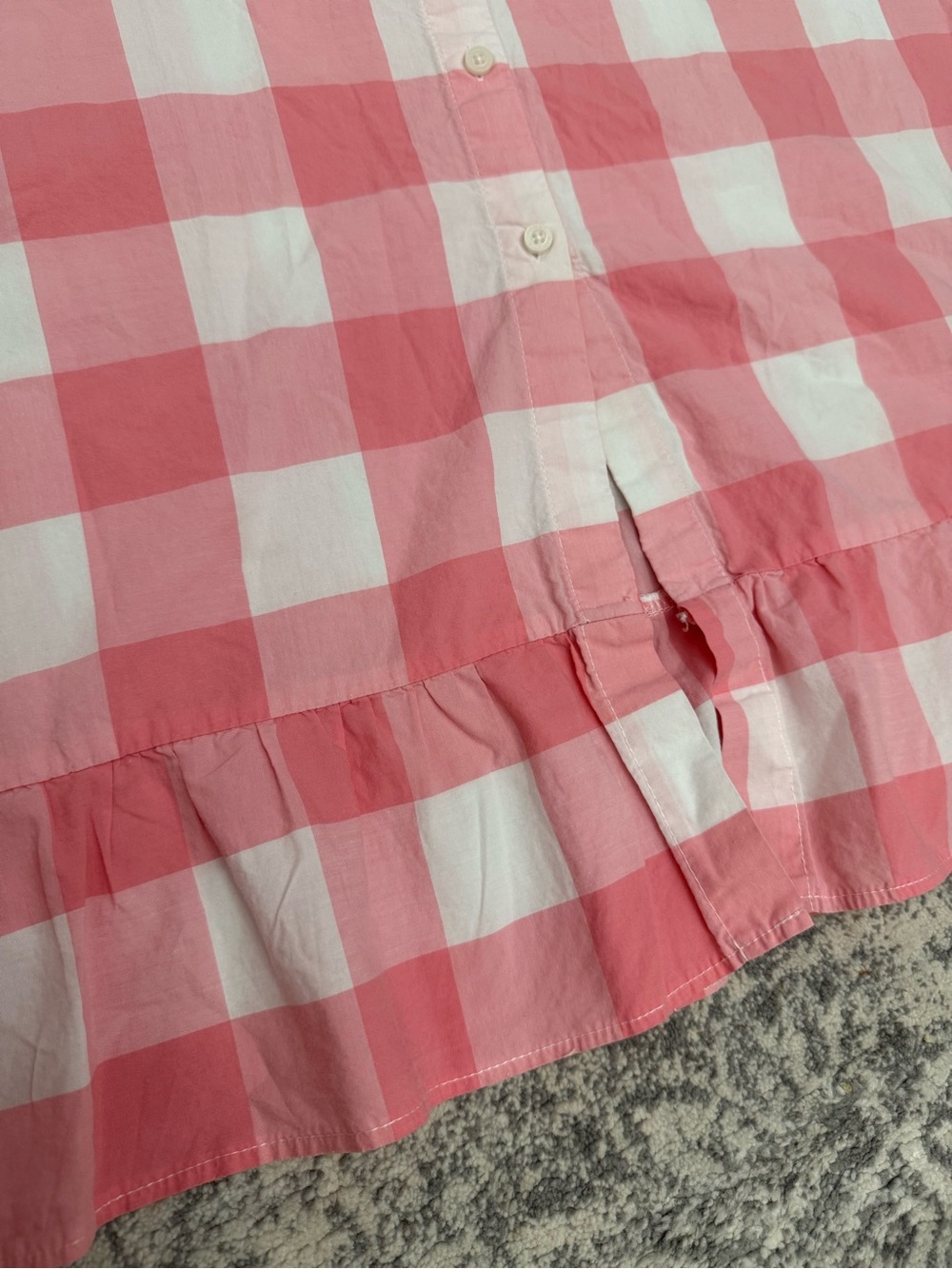 Tommy Hilfiger Pink and White Gingham Midi Shirt Dress - Picture 5 of 5